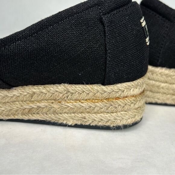 Skechers Bobs Espadrille Wedges Women 9 High Jinx Black Tan Memory Foam 34101 - Picture 8 of 9